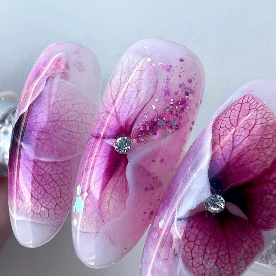 Dried flowers for nail design, 12 colors (Large)