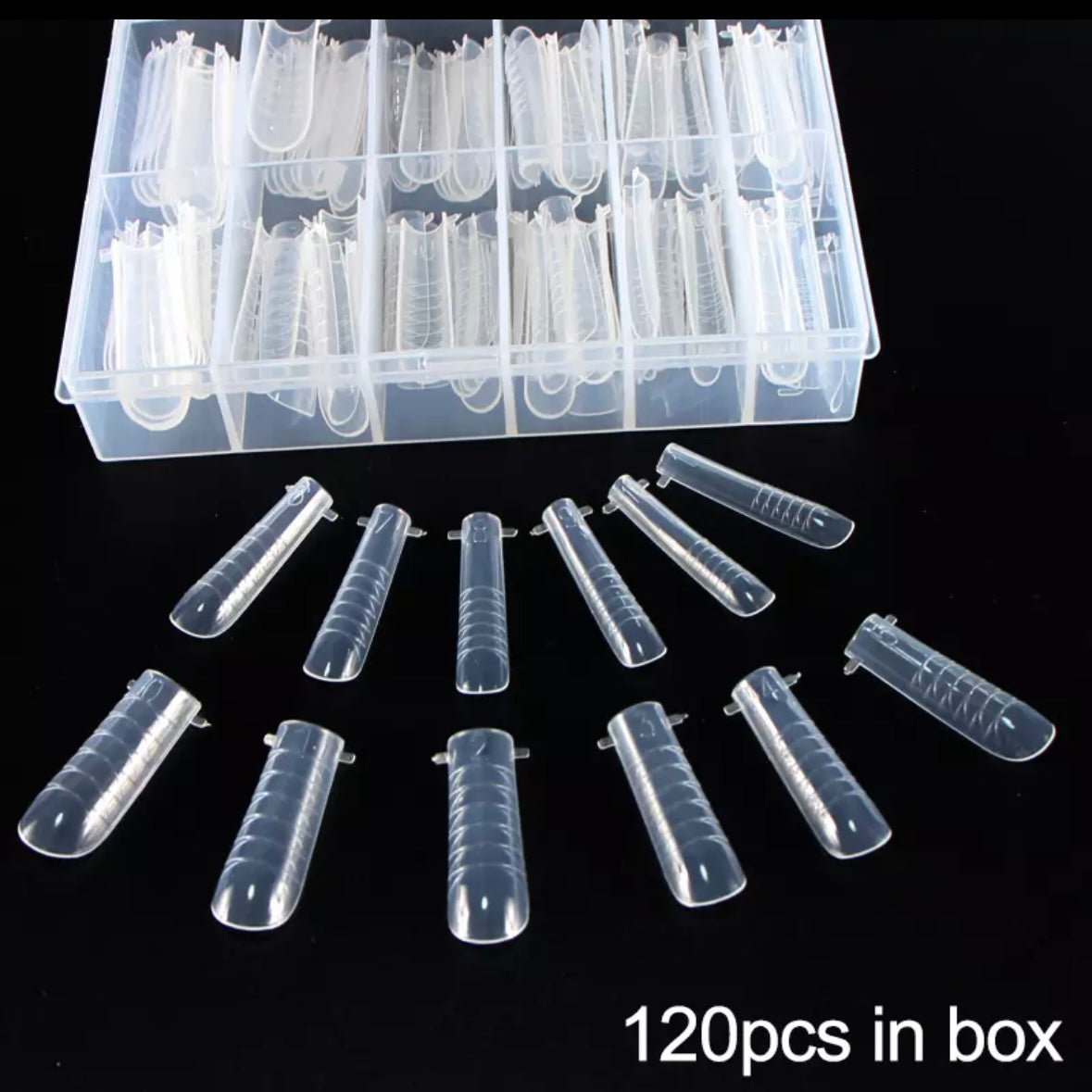 Dual Nail Forms #6 pointy clear for acrygel, polygel, 120pc