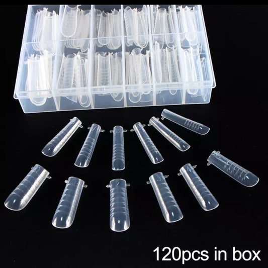 Dual Nail Forms #6 pointy clear for acrygel, polygel, 120pc