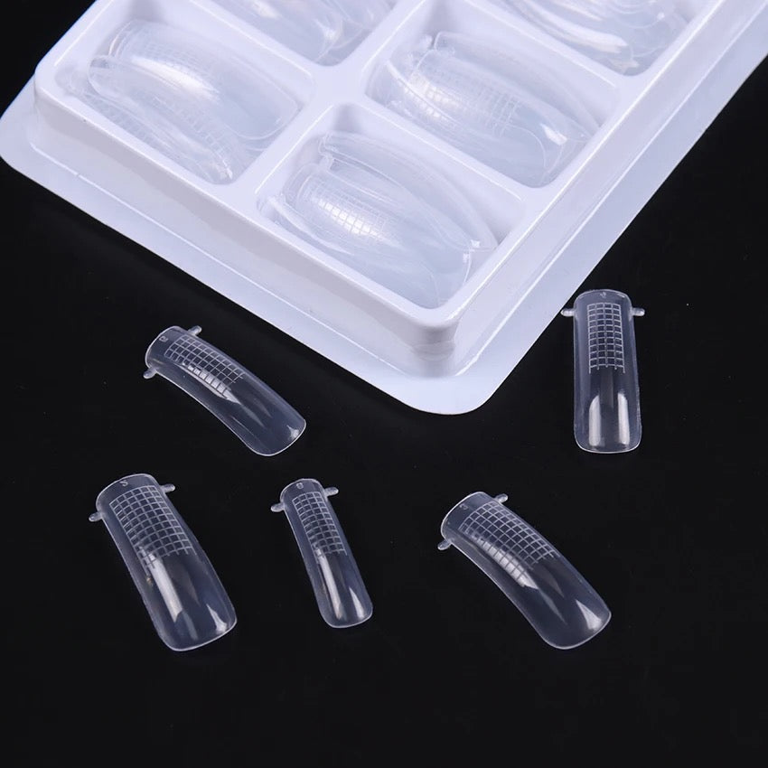 Dual Nail Forms #1 "Square" clear for acrygel, polygel, 100pc