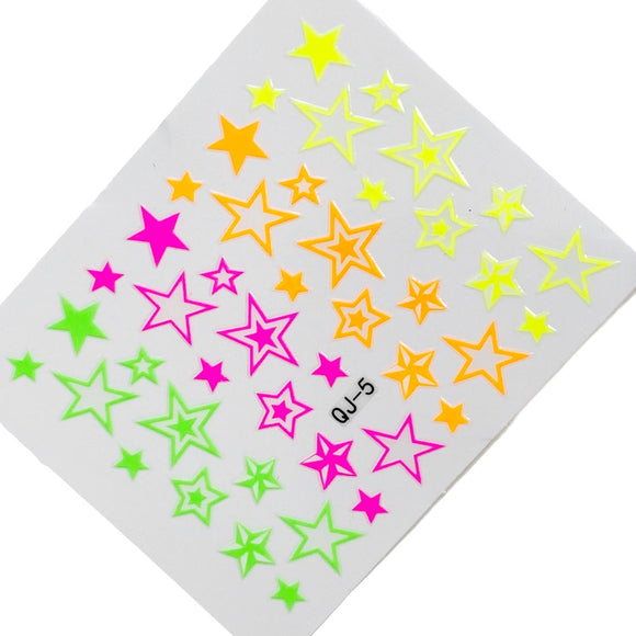 Nail stickers 3D Neon Stars