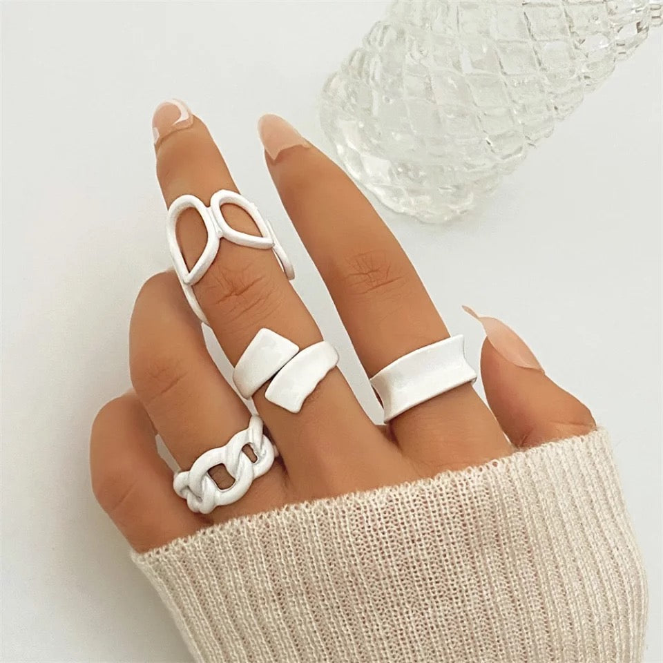 Rings set for nail photos, 4pc