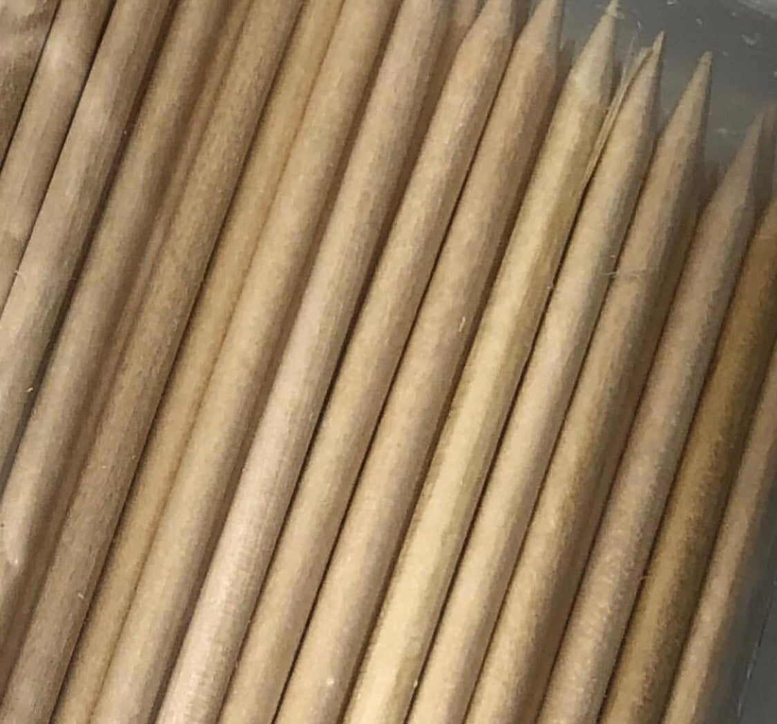 Orange Wood Pusher Sticks  (100pc pack,  110mm or 150mm)