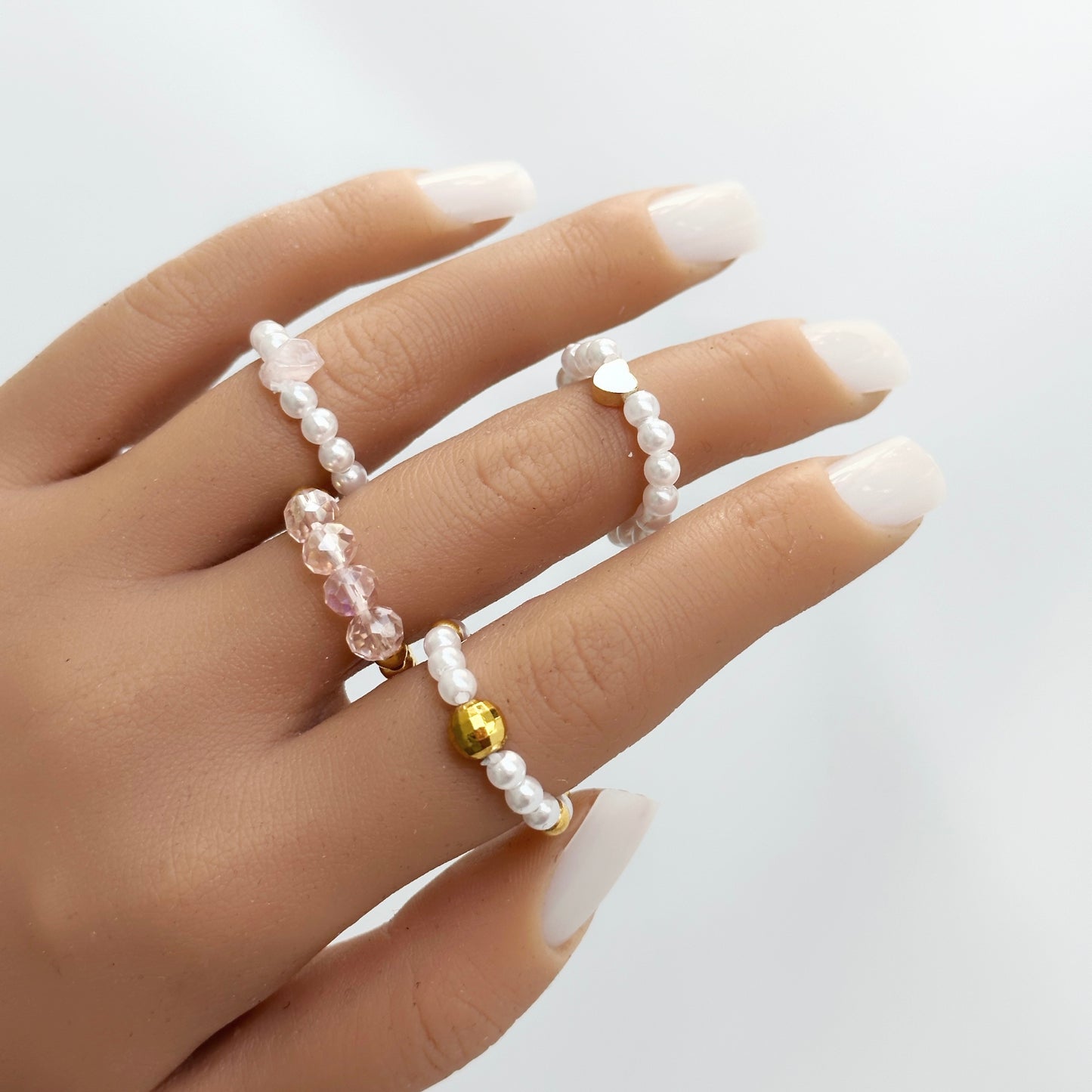 Rings set for nail photos, 4pc