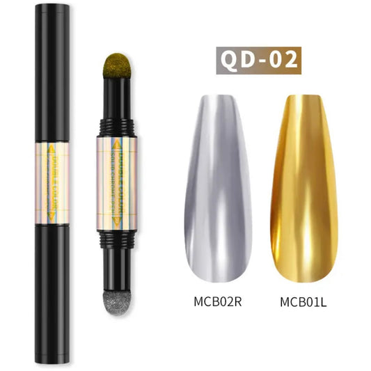 Chrome pigment pen #02, double sided (silver/gold)