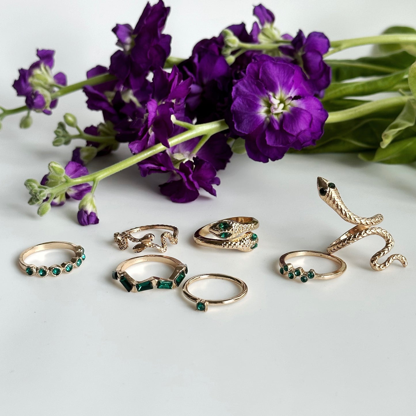 Rings set for nail photos, 7pc