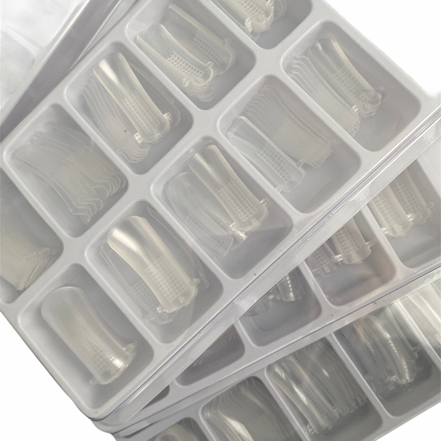 Dual Nail Forms #1 "Square" clear for acrygel, polygel, 100pc