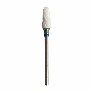Ceramic Nail Bit for Removal Cone, Green +Blue, Right handed for hard gel/acrylic