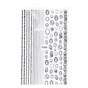 Nail stickers "Rings" (Black F550)