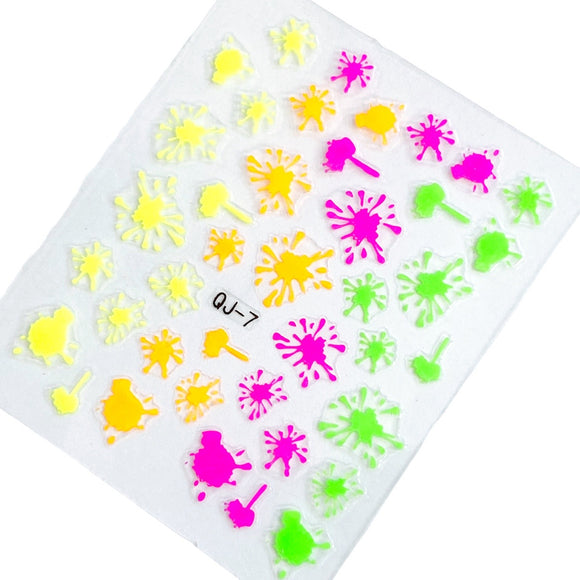 Nail stickers Neon blotches