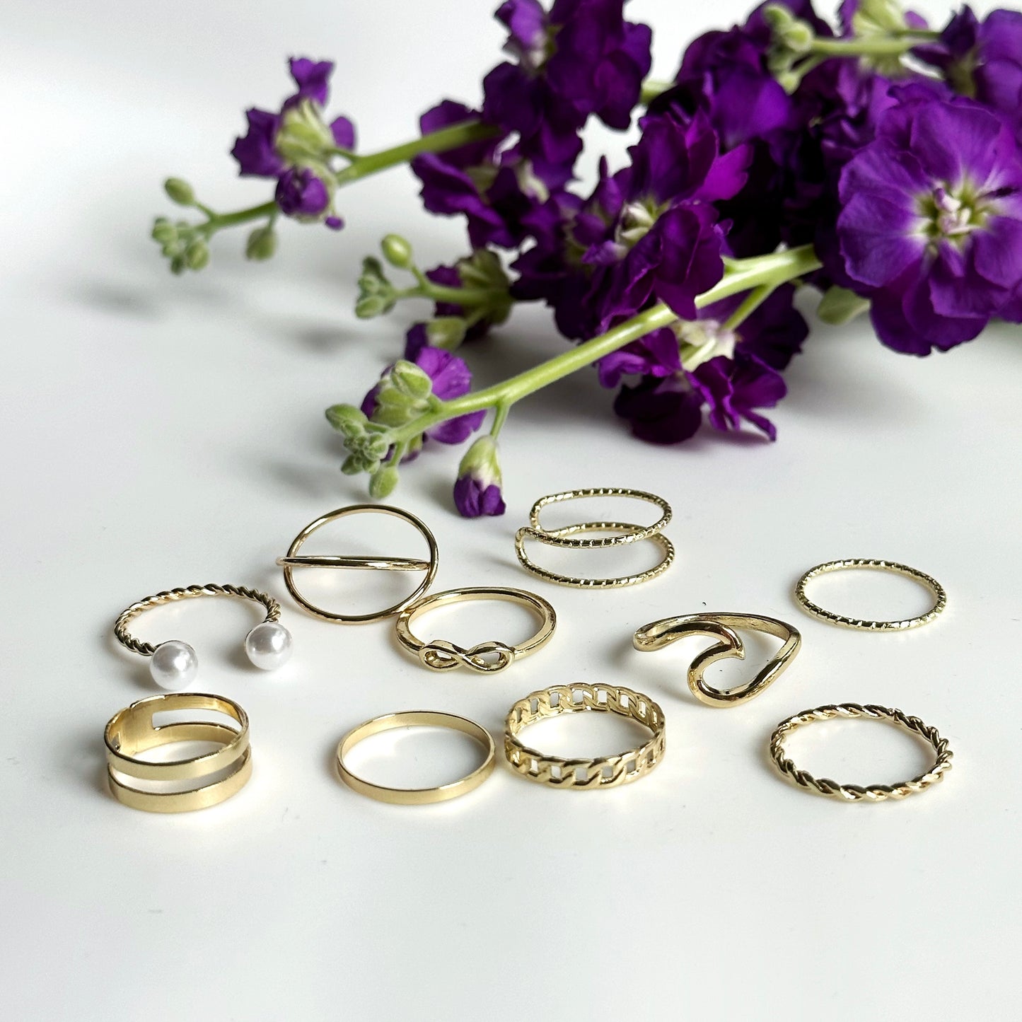 Rings set for nail photos, 10pc