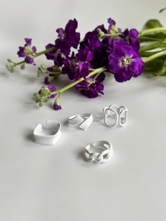 Rings set for nail photos, 4pc