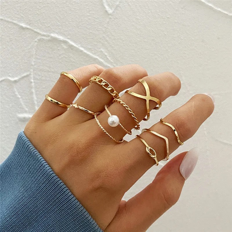 Rings set for nail photos, 10pc