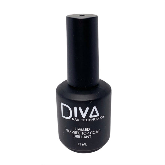 DIVA No WIpe Top Coat BRILLIANT, 15ml.