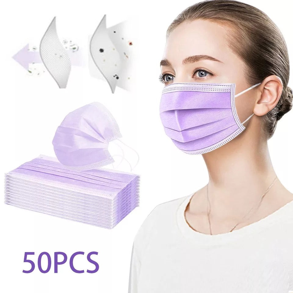 Dust Mask, disposable, 50 pc, purple