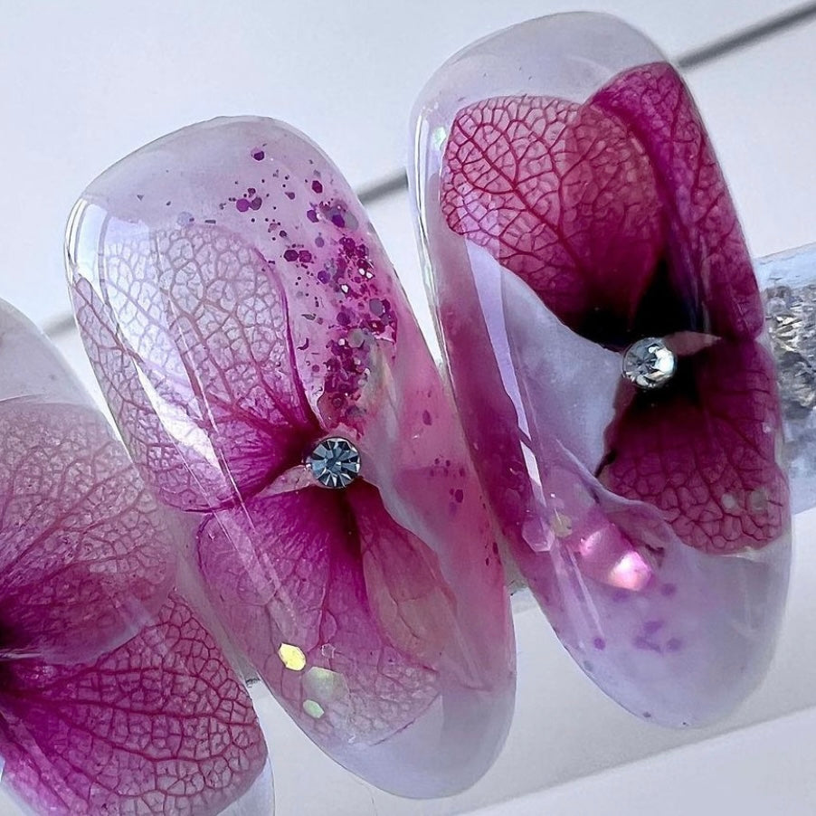 Dried flowers for nail design, 12 colors (Large)