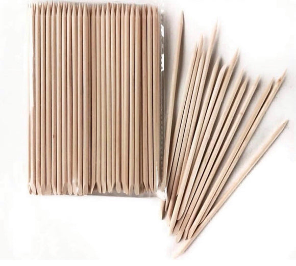 Orange Wood Pusher Sticks  (100pc pack,  110mm or 150mm)