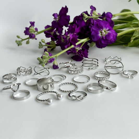 Rings set for nail photos, 22pc