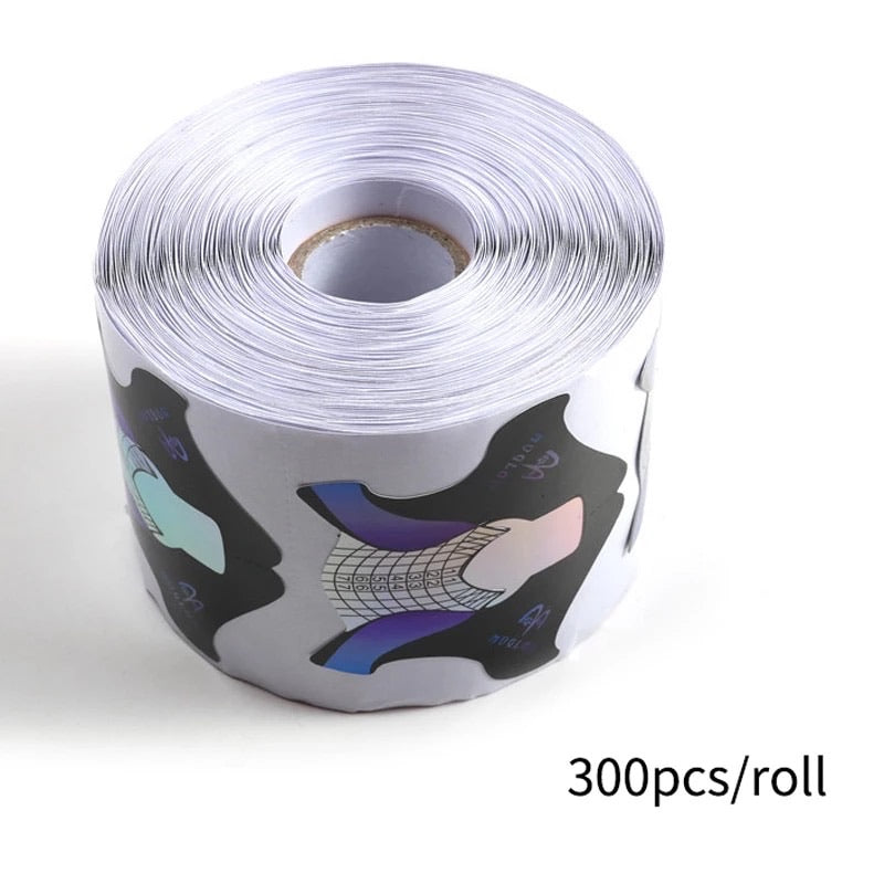 Nail Forms, 1 Roll of 300 pc (Paper-Black)