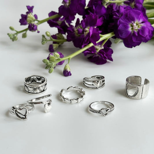 Rings set for nail photos, 7pc