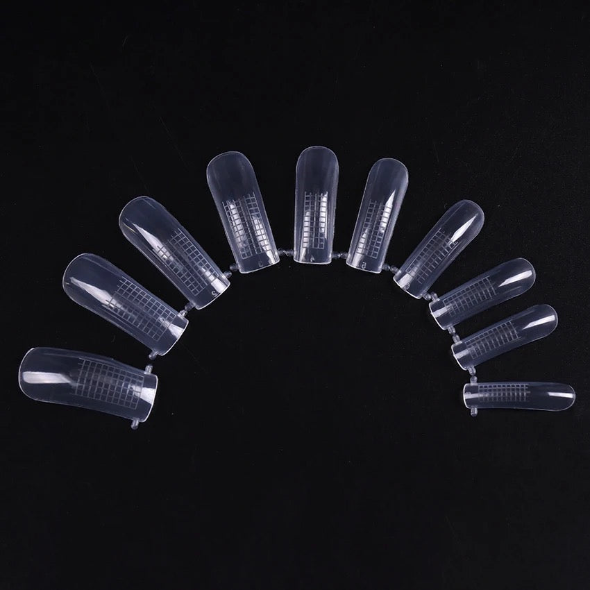 Dual Nail Forms #1 "Square" clear for acrygel, polygel, 100pc