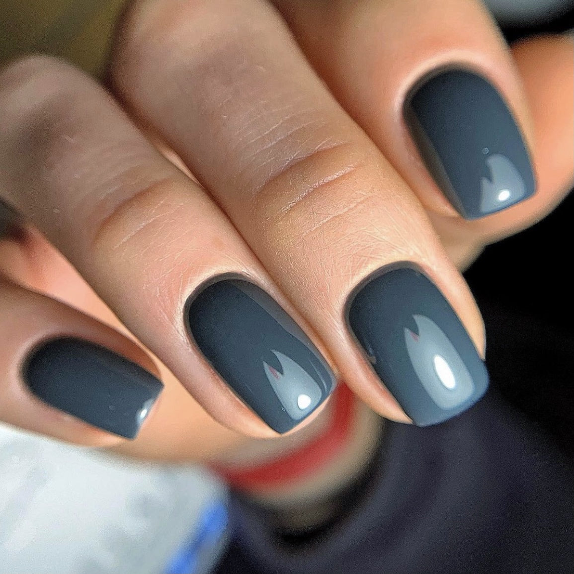 Slate blue fingernails | Cute gel nails, Nails, Gel nails