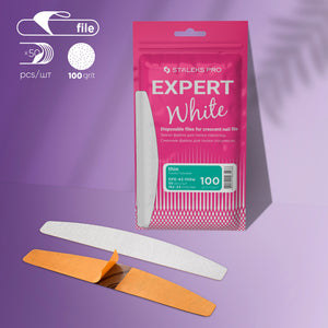 STALEKS PRO EXPERT 42 (White Thin) REFILL PADS for CRESCENT FILE 100 GRIT, 50pc